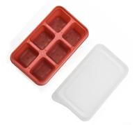 Bandeja de hielo de 6 cavidades con tapa, parte inferior de silicona para una fácil liberación de hielo, hecha de PP y materiales de silicona, cocina DIY para caja de hielo de cubo (rosa)