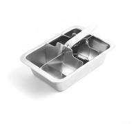 Bandeja de hielo de acero inoxidable 304 con función de tapa a través de la cubierta, máquina de cubos de metal de expulsión rápida para batidos de jugo de whisky de 7.3 x 4.9 pulgadas