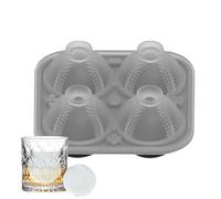 Bandeja de hielo de béisbol 3D, bandejas de hielo para congelador, Whisky Ice Ball Maker reutilizable, de la novedad Molde de gran artesanía fácil de liberación para el enfriamiento brandy del