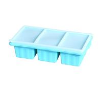 Bandeja de hielo de silicona, bandeja de hielo de fácil liberación, silicona de 3 cavidades con tapa, sopa, recipiente apilable para alimentos para cocinar en el hogar, ayuda a la preparación de