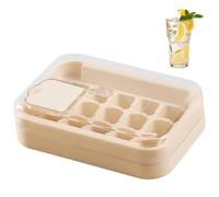 Bandeja de hielo de silicona, cuencos de hielo para congelador con tapa, cuencos de silicona de 15 agujeros para pasos de congelación | No toque empuje hacia abajo, apilable, fácil llenado y