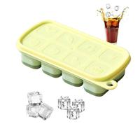 Bandeja de hielo de silicona - Máquina de hielo apilable con 8 cavidades, compartimento congelador resistente a derrames | Molde de hielo cuadrado flexible para cócteles, whisky, bebidas, batidos