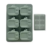 Bandeja de hielo de silicona - Molde para hielo con forma de televisión de silicona - Molde de cocina 6 cavidades antigoteo para bebidas refrescantes cócteles, champán, whisky, zumos