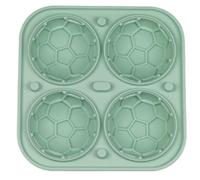 Bandeja de hielo de silicona, moldes en forma de bola deportiva de grado alimenticio con tapa y embudo, fácil liberación de bolas ICES, verde