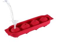 Bandeja de hielo de silicona - Prensa de bola de hielo esférica, grandes esferas redondas de enfriamiento, base flexible antiadherente, diseño a prueba de fugas de liberación rápida, herramienta