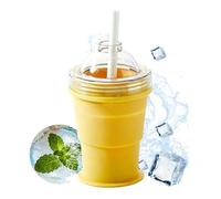 Bandeja De Hielo En Botella Con Pajita - Plegable 2 En 1,Molde para hacer bolas de hielo,Para Viajeros, Bartenders, Camping, Playa, Picnic, Rutas, Piscina, Bar, Club, Vino Y