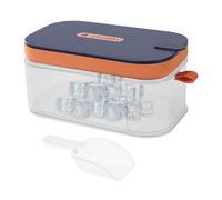 Bandeja de hielo, molde de liberación fácil de 32 rejillas con tapa de cuchara, moldes de silicona para cubitos de hielo, para cóctel, vino, whisky, bourbon, vodka, café, bebida fría,