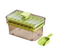 Bandeja de hielo tipo prensa para hacer hielo, almacenamiento con tapa y contenedor, molde para refrigerador, fácil de usar, tipo prensa