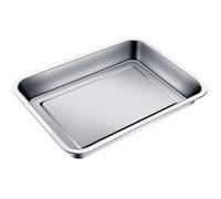 Bandeja de horno 36×26 cm (medida real 35,5×26,5×4,8 cm) en acero inoxidable 304/430, borde reforzado, apta lavavajillas - LooKtheChange