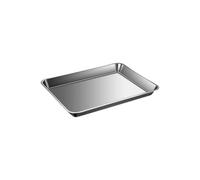 Bandeja de horno de acero inoxidable 304 con parte inferior plana con distribución uniforme del calor, práctica bandeja para hornear para pasteles y panes