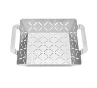 Bandeja de horno de acero inoxidable con innovador diseño de drenaje para barbacoa interior y exterior (S)