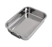 Bandeja de horno de acero inoxidable resistente con práctico estante perfecto para reuniones familiares (25 x 18 x 5 cm)
