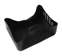 Bandeja de horno de silicona para freidora SL400UK y SL401, alfombrilla perforada, 21 x 16 x 7,5 cm, resistente al calor (rectangular, negro)