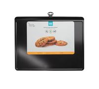 Bandeja de horno mediana antiadherente de alta calidad, acero de calibre medio, ideal para cocinar y hornear diariamente, color negro, 35 x 46 cm