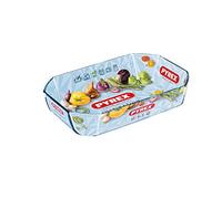 Bandeja de horno rectangular de cristal, 33 x 22 x 7 cm.