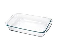 Bandeja de horno rectangular, Fuente para gratinar, Molde para hornear de Cristal, capacidad 1.6 L - Longitud 29.7 x Profundidad 17.8 x Altura 5.1 cm -JUANIO-