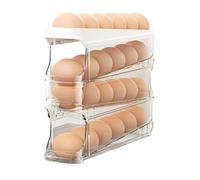 Bandeja de huevos para refrigerador, dispensador de gran capacidad, 11.6 x 8.8 x 3.15 pulgadas, diseño moderno que ahorra espacio, caja de almacenamiento de alimentos transparente para pollo, cocinero