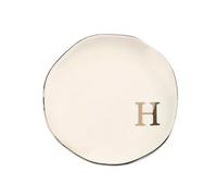 Bandeja de joyería con anillo iniciales, 2 uds., monograma AZ personalizado, compromiso boda for mujeres, amigas, hermanas, cerámica blanca para Anillos, Collares, Pulseras(Color 8)