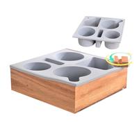 Bandeja de la taza de sofá - Sofá Bandeja, portavasos | Organizador de sofá de madera extraíble, mesa de bocadillos para el sofá de sofá de la cama bote para bebidas relajantes almacenamiento remoto d