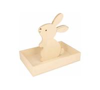 Bandeja de madera con conejo - 25 x 17 x 4,5 cm