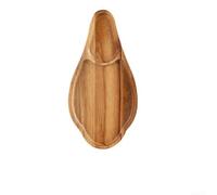 Bandeja de madera de acacia con asa, bandeja de madera hecha a mano para queso, aperitivos, frutas y aperitivos, decoración de grano natural para mesa de comedor o fiestas al aire libre (L)