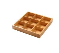 Bandeja de madera dividida, bandeja para servir, respetuosa con el medio ambiente, bandeja de madera con varios compartimentos, 2, 3, 4, 6, 9 compartimentos, para sushi, nueces, dulces, frutas