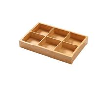 Bandeja de madera dividida, bandeja para servir, respetuosa con el medio ambiente, bandeja de madera con varios compartimentos, 2, 3, 4, 6, 9 compartimentos, para sushi, nueces, dulces, frutas