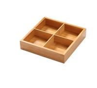 Bandeja de madera dividida, bandeja para servir, respetuosa con el medio ambiente, bandeja de madera con varios compartimentos, 2, 3, 4, 6, 9 compartimentos, para sushi, nueces, dulces, frutas