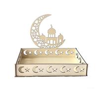 Bandeja de madera hecha a mano con elementos de diseño islámico para presentación y decoración de alimentos de Eid Mubarak (1)