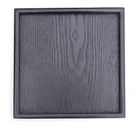 Bandeja de madera maciza, cuadrada antideslizante, para té, café, aperitivos, bandeja para servir con bordes elevados, para el hogar, cocina, restaurante