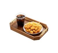 Bandeja De Madera Octogonal - Base De Mesa De 11,81 Pulgadas De Ancho, Soporte para Antiderrames, Elegante Pieza De Servicio Profesional | Mesa De Centro para Sala De Estar, Mostrador De Cocina,