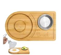 Bandeja de madera para bar - Elegante estación de borde de para cóctel, organizador portátil de guarnición | Accesorio de bar para el hogar con compartimentos para lima, sal, azúcar en