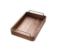 Bandeja de madera para mesa de café, elegante decoración del hogar, perfecta para servir té de la tarde, bandeja de madera versátil para cocina y sala de estar