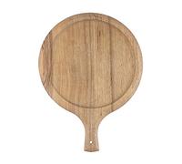 Bandeja de madera para Pizza, tabla redonda para Pizza, tabla de cortar con mango, utensilios de cocina para hornear, madera Premium ecológica