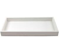 Bandeja de madera para servir, 30 x 15 cm en blanco, decorativa alargada como cuenco rectangular para Navidad, moderna corona de Adviento
