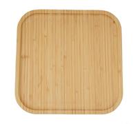 Bandeja de madera para servir, bandeja de té con forma cuadrada, bordes curvados resistentes a derrames para cocina, mesa de comedor, fiesta, barra de té (25 x 25 x 1,5 cm)