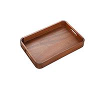 Bandeja de madera para servir con asa, versátil para aperitivos, postres, bandejas de delicatessen, clasificación de rompecabezas y manualidades