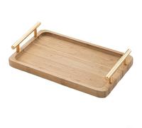Bandeja de madera para servir con asas, bandeja rústica para desayuno en la cama, bandeja grande otomana de mesa de café, organizador decorativo para baño, plato de aperitivos estilo granja para boda