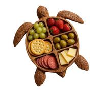 Bandeja de madera para servir con forma de tortugas, para frutas, aperitivos, queso, aperitivos, carne, organizadores de comida para el hogar, platos de cocina, plato de madera