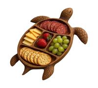 Bandeja de madera para servir con forma de tortugas, para frutas, aperitivos, queso, aperitivos, carne, organizadores de comida para el hogar, platos de cocina, plato de madera