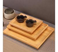 Bandeja de madera para servir de acabado para transportar alimentos, bebidas, aperitivos o artículos esenciales diarios con suave (pequeña)