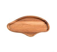 Bandeja de madera para servir pan hecha a mano, lijada suave con bordes redondeados, práctica para servir postres, té y organizar accesorios (S)