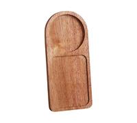 Bandeja de madera para servir, placas de madera con soporte para bebidas, bandeja otomana estética, bandeja de servir dividida para el hogar, cocina, salón, comida campesina, embutidos, queso