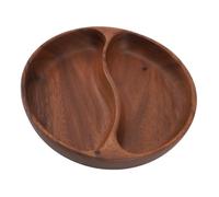 Bandeja de Madera para Servir, Plato Ecológico de Madera Tallada a Mano para Ensalada, Postre, Merienda de Fruta, Fácil de Limpiar (Compartimento Grande Ovalado.)