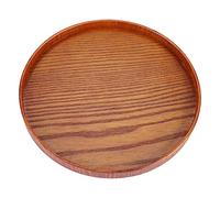 Bandeja de Madera para Servir, Plato Redondo de Madera Natural, Platos para Servidor de Comida y té, Plato para Bebidas y Agua (Diámetro 33cm)