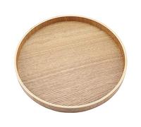 Bandeja de madera para servir, Redondo Bandeja de servicio de té para Frutas Golosinas Comida, Bandeja de desayuno de madera Bandeja antideslizante para restaurante/tienda(33cm)