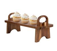 Bandeja de madera para servir - Rústico soporte para tartas elevado - Soporte de madera para tartas - para bodas, catering, eventos y