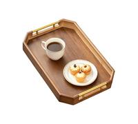 Bandeja de madera para servir, soporte decorativo retro antiderrames, bandejas de madera para servir alimentos, para interiores y exteriores, hogar, dormitorio, sala de estar, cocina, restaurante