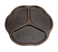 Bandeja de Madera para virutas y Salsas, Bandeja para Servir Dividida con 3 Compartimentos, Plato Decorativo para Aperitivos, Plato para Servir Aperitivos de Frutas para Fiesta