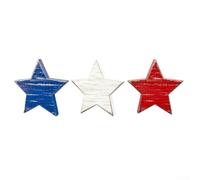 Bandeja de madera patriótica para decoración de estrellas, para el 4 de julio, Día de la Independencia y Día de los Caídos, decoración de repisa de boj rojo, blanco y azul, para chimenea de mesa, 3